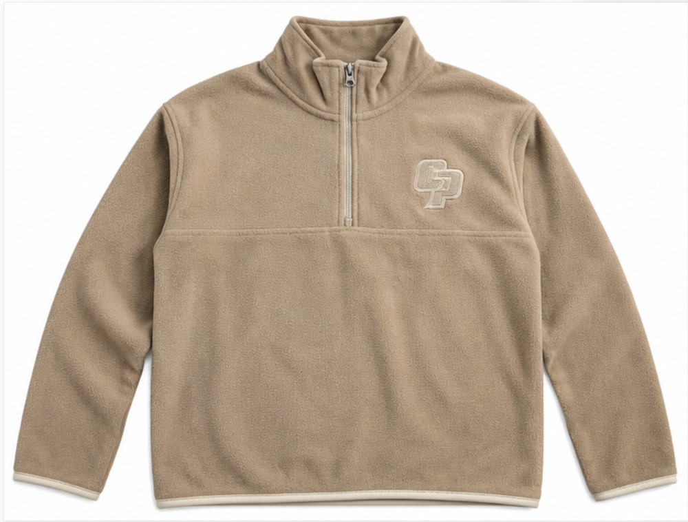 Rivalry Threads Youth L 12/14 Tan Fleece Quarter Zip Pullover Cal State Poly NWT
